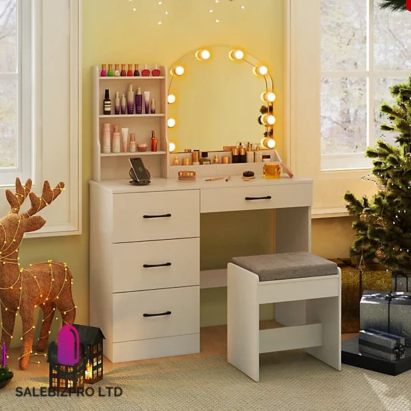 Vanity Desk with Mirror and Lights Dressing Table