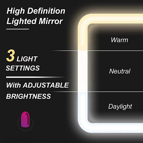Dressing Table Set with LED Mirror, Side Shelves and Stool - White and Gold for Bedroom